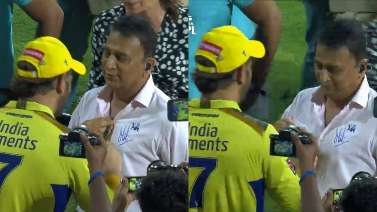 IPL 2023: Sunil Gavaskar Receives Autograph From MS Dhoni On His Shirt - Watch Video